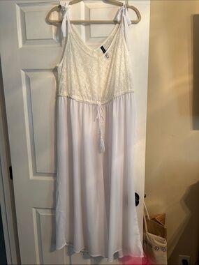 torrid Cream Lace & Chiffon Swim Coverup